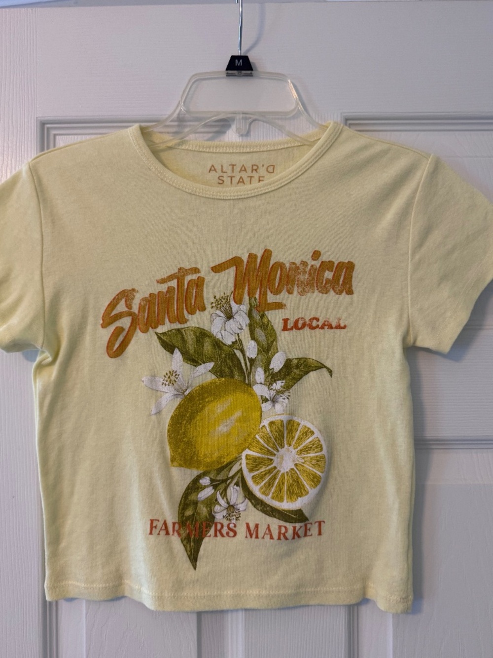 ALTAR’D STATE Lemon Cropped Tee/100% Cotton/Medium